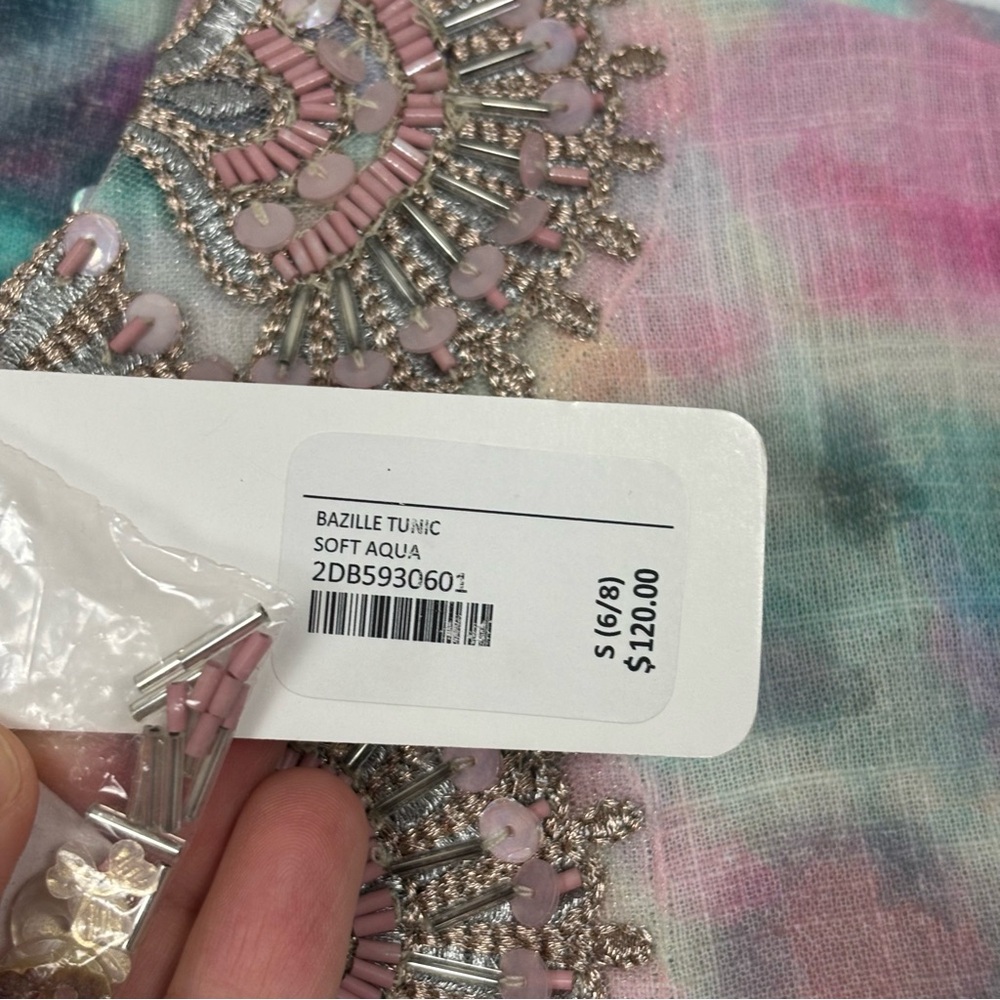 Soft Surroundings Bazille Tunic Tie Dye Watercolor Print Size Small NWT - Picture 9 of 12